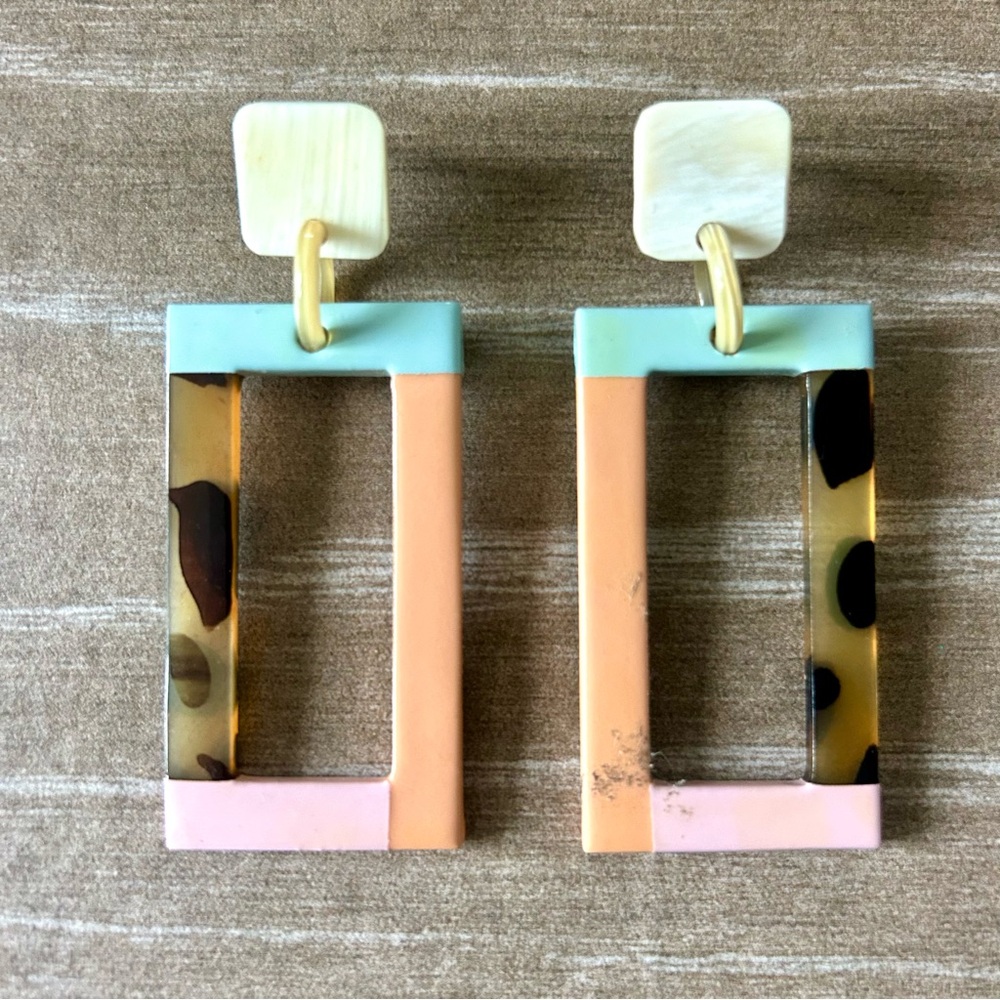 Colorful Geometric Drop Earrings